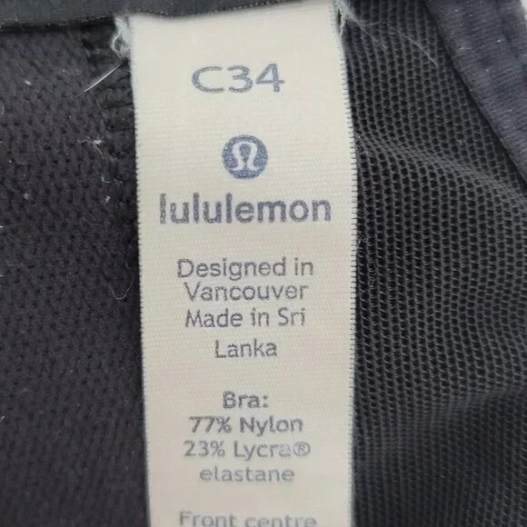 2 Lululemon Womens High Impact Sport Bras Lot 34C Wireless Athletic 106259